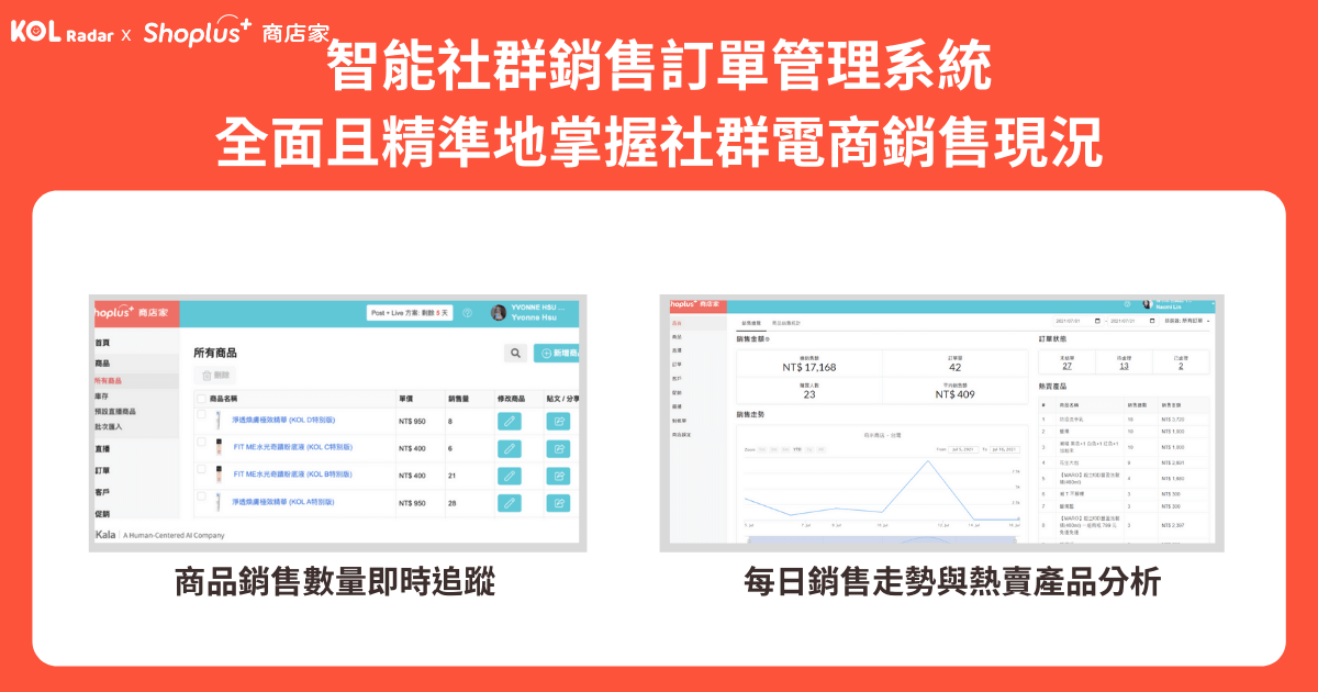 智能社群銷售訂單管理系統，全面且精準地掌握社群電商銷售現況