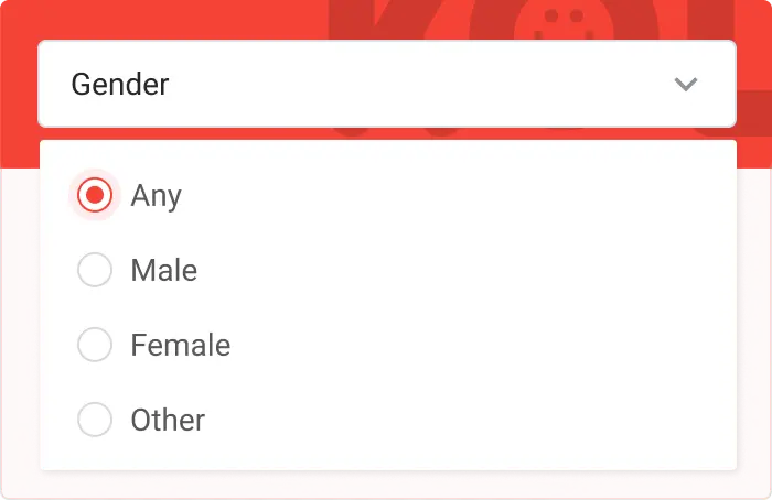 Search Item Gender