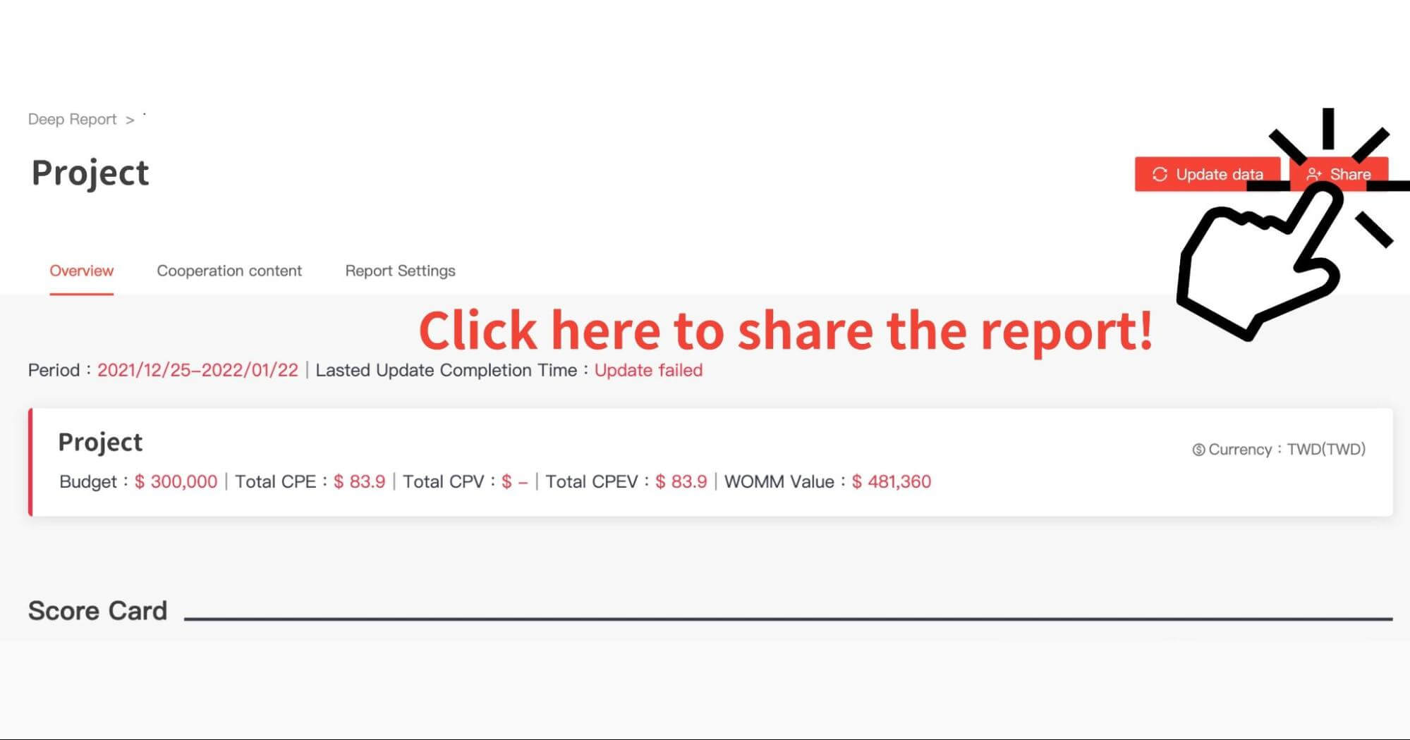 One-Click Report Sharing: Effortlessly share with collaborators