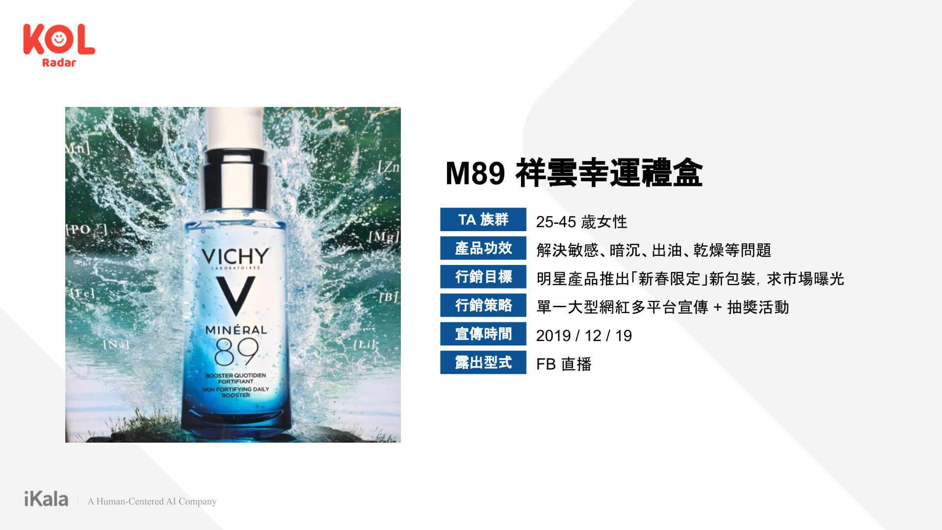 結合大型網紅熱門內容引爆人氣——薇姿 VICHY M89 火山能量微精華