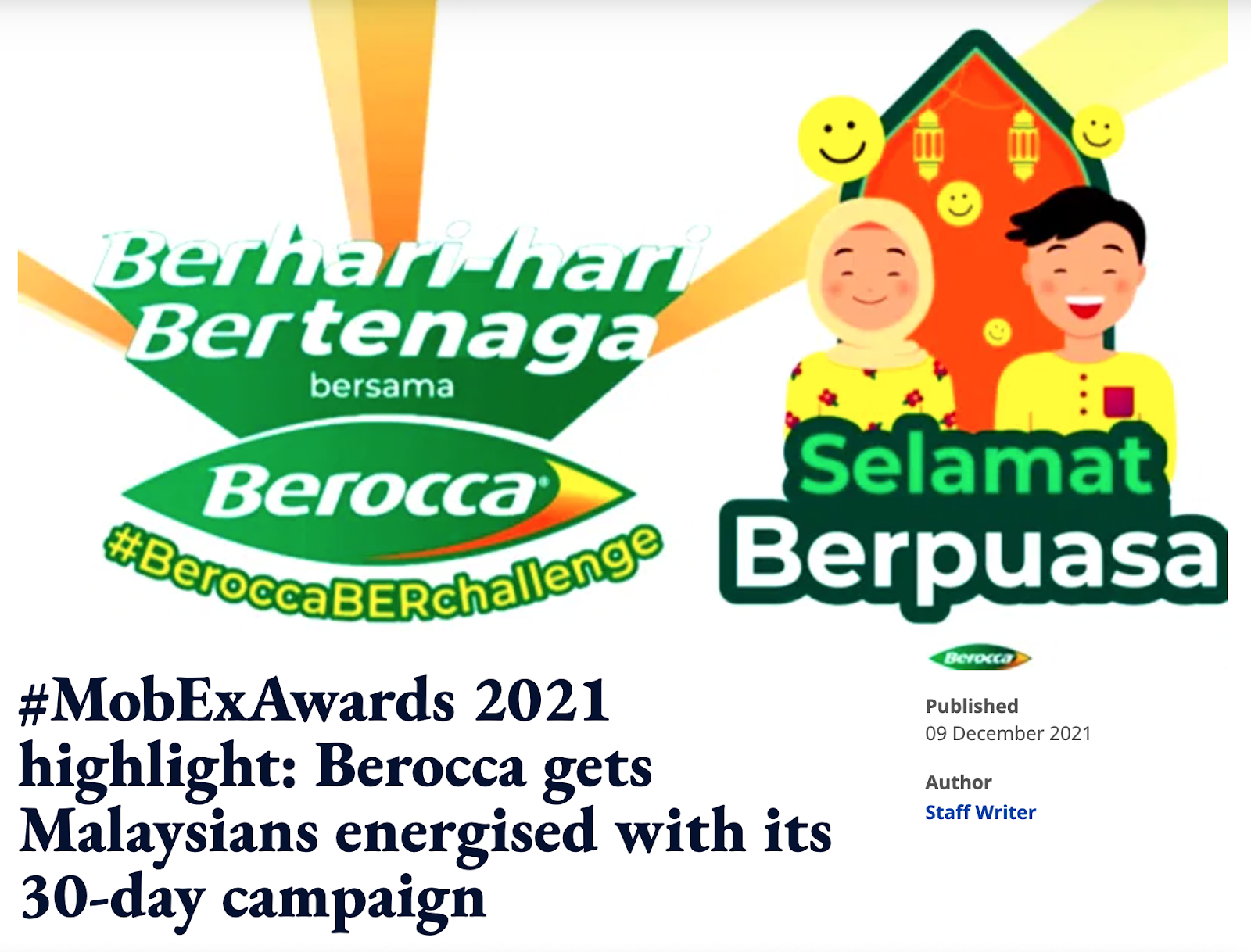 MobExAwards 2021 highlight about Berocca