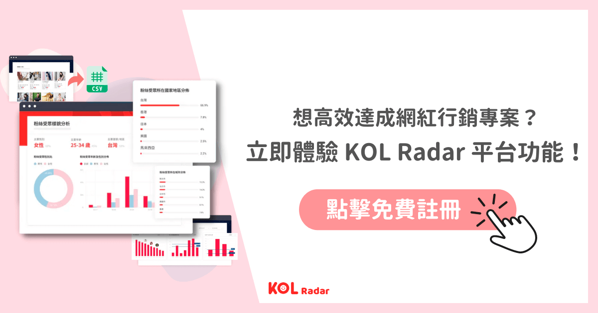 立即體驗 KOL Radar 平台功能！